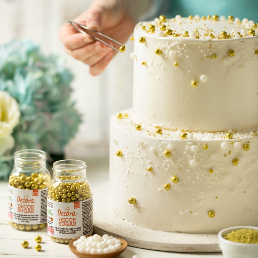 Skreytsukur hvítar kúlur lítlar Ø5mm 1kg