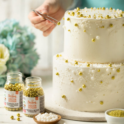 Skreytsukur hvítar kúlur lítlar Ø7mm 1kg