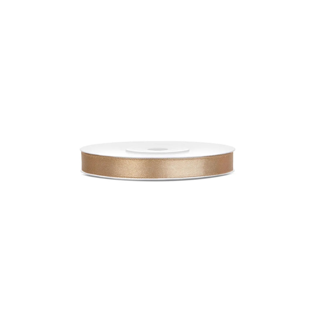 Silkiband ljóst gull 6mm/25m