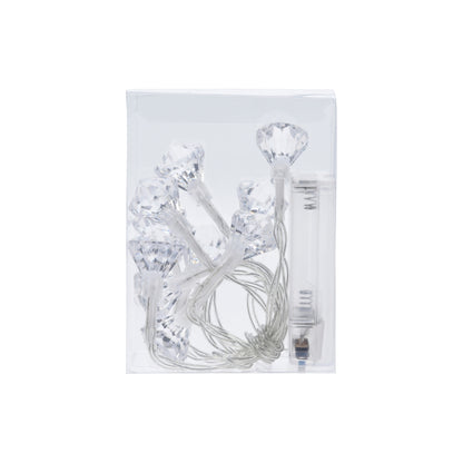 EH LED ljósketa diamant heithvít t/batterí