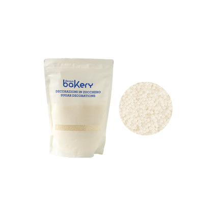 Skreytsukur hvítar kúlur lítlar Ø2mm 1kg