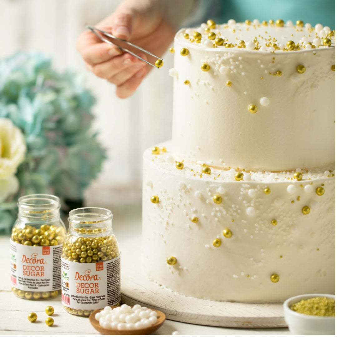 Skreytsukur hvítar kúlur lítlar Ø2mm 1kg