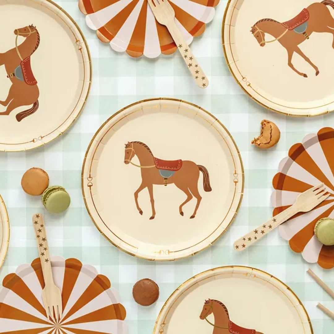 Tallerkar papír &quot;Hest&quot; 23cm 6stk
