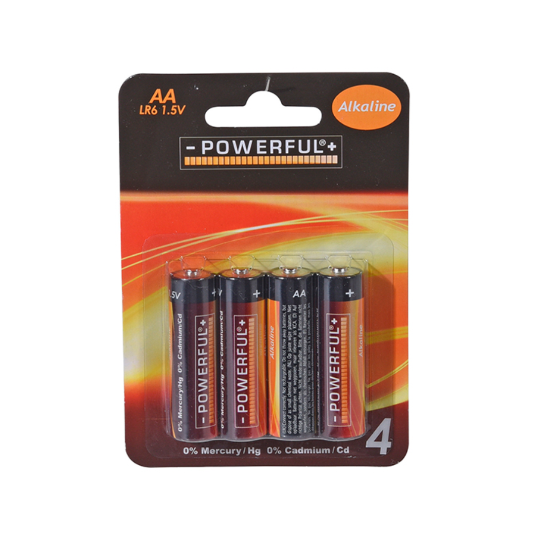 Battaríir 4stk AA Alcaline Powerfull