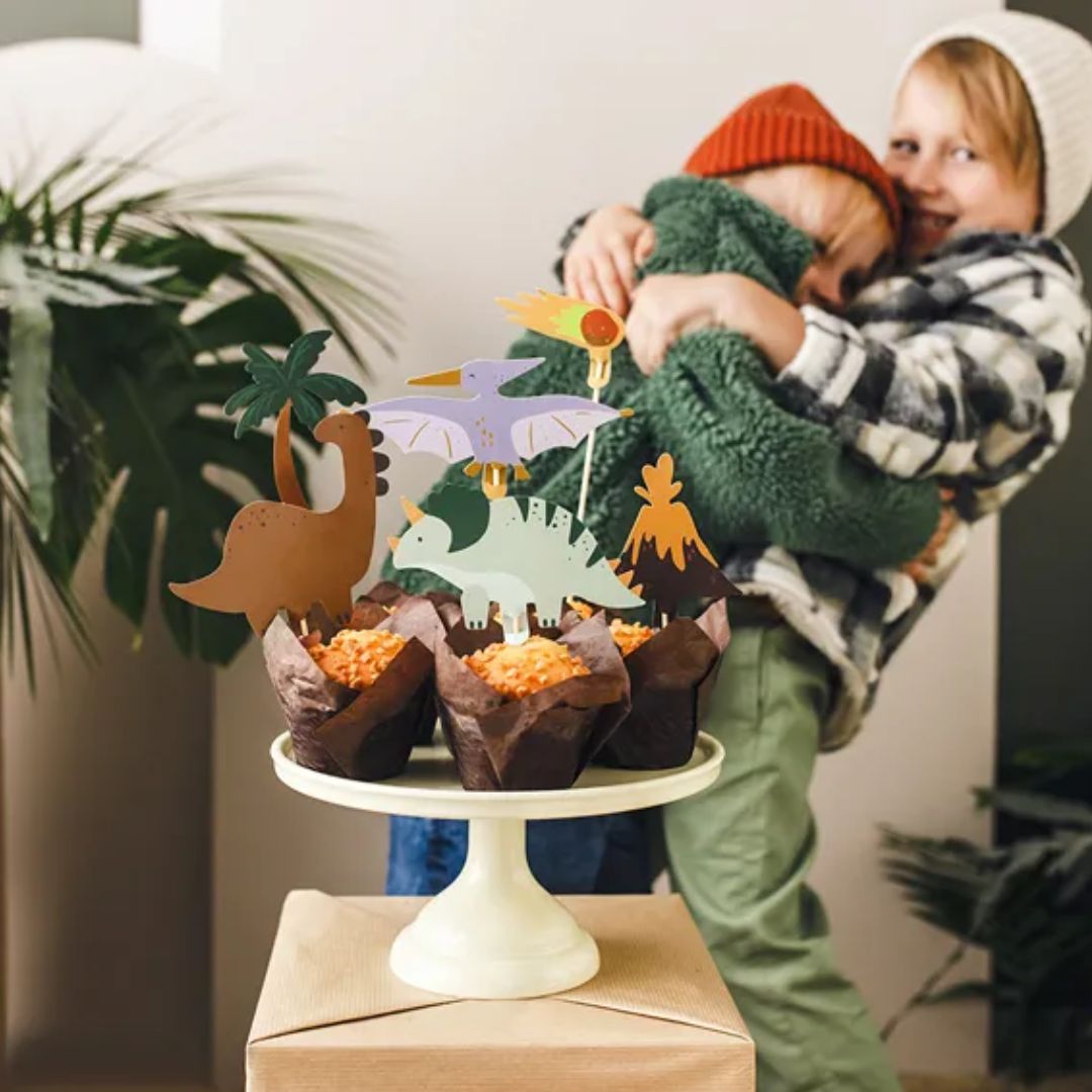 Party Deco Køkutoppur dinosaurar 8-12cm 6stk