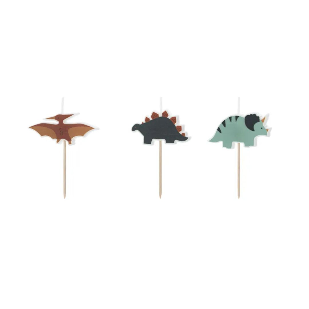 Føðingardagsljós dinosaurar 3cm mix: 3stk