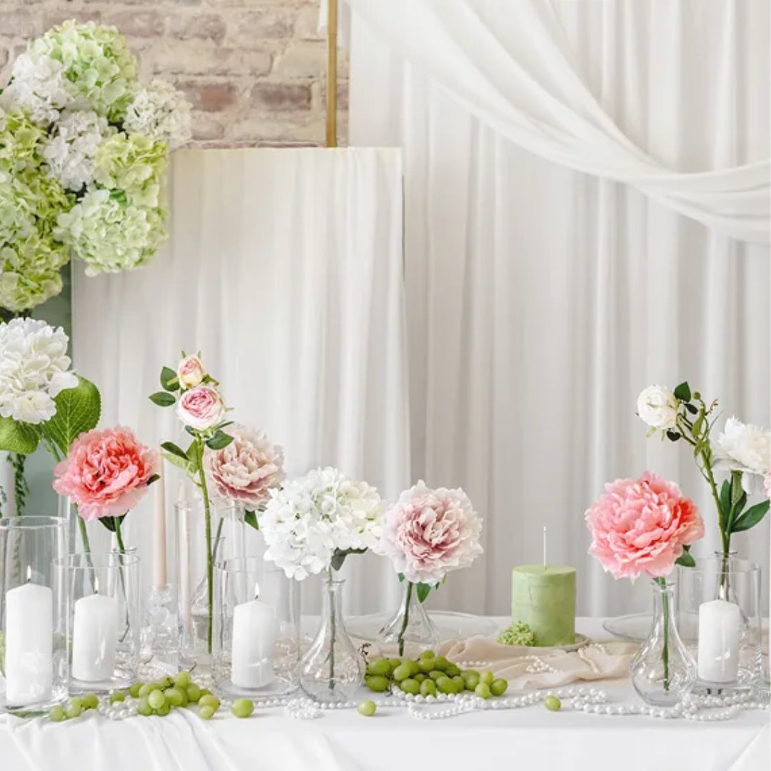 Party Deco Blómur rosa krem 55cm