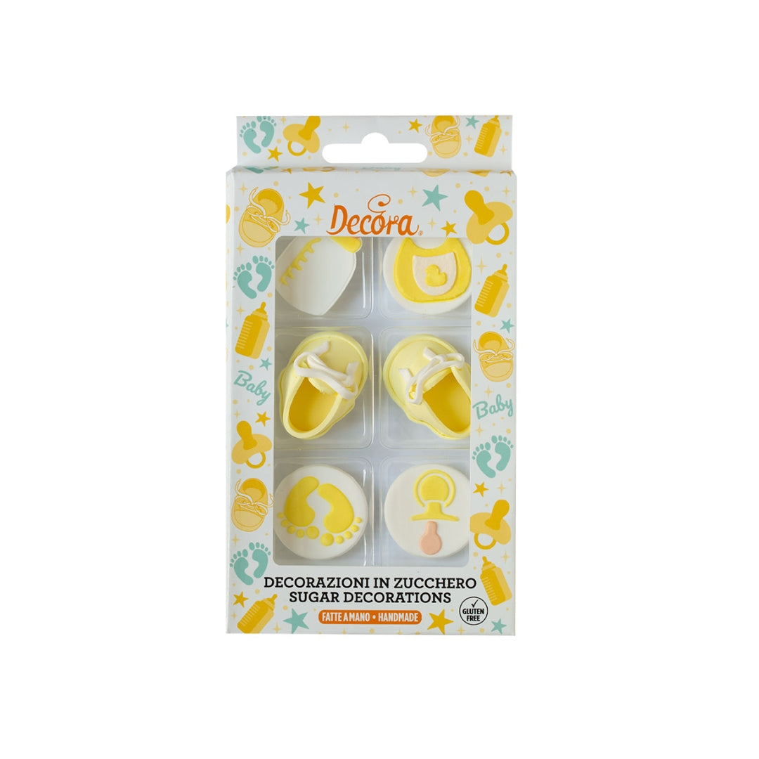 Køkupynt pinkubarn gult 2,5-4cm 6stk