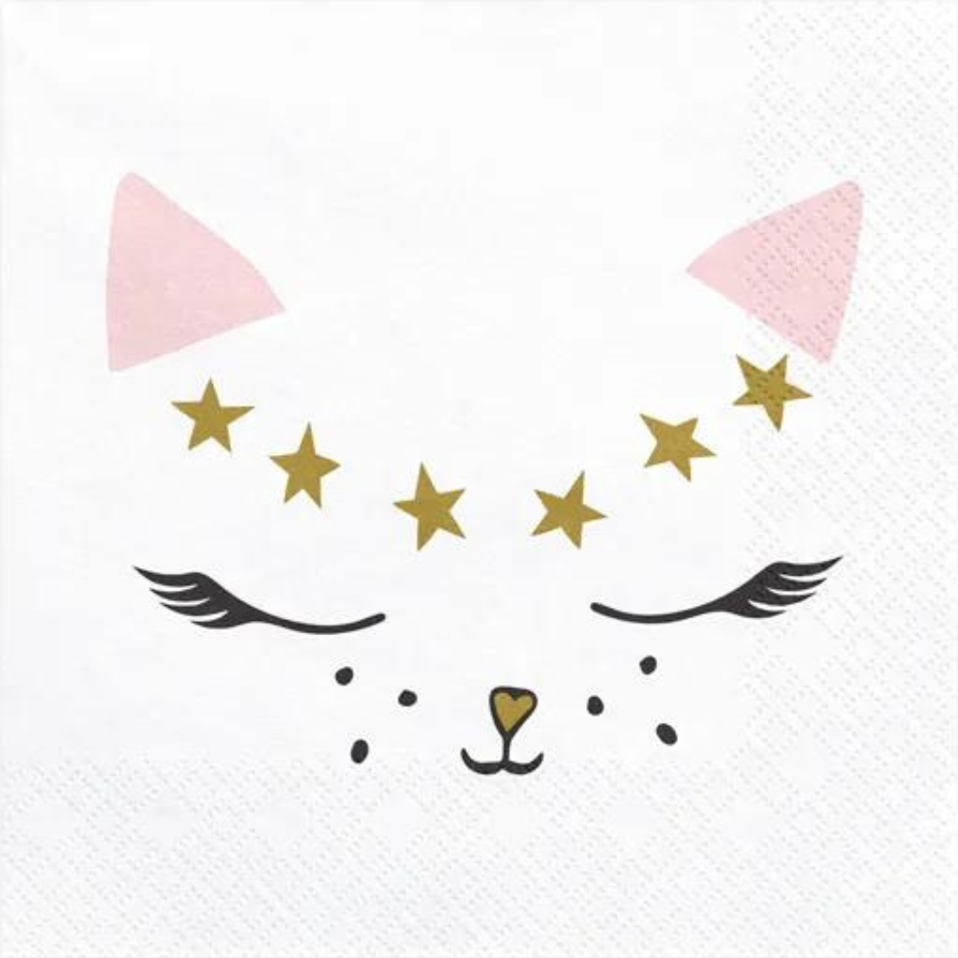 Partydeco Serviettar 33cm 3-lag 20stk Kitty