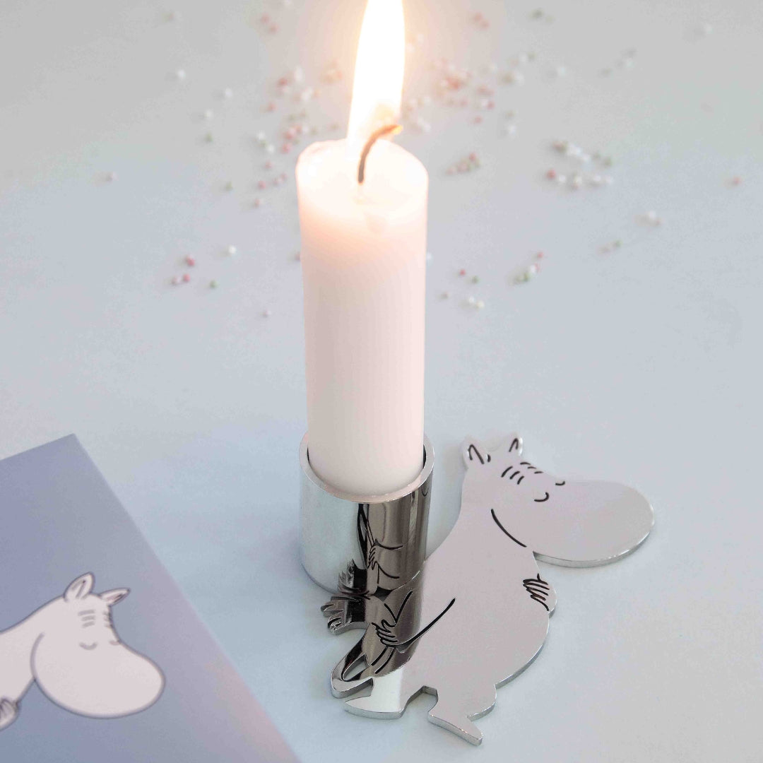 Ljósastaki Mumi silvur 8,5cm