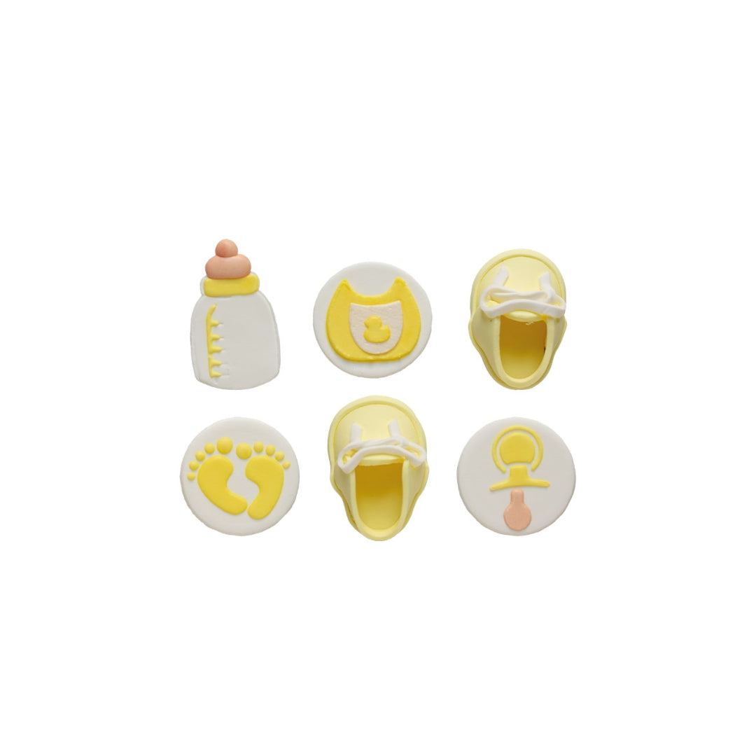 Køkupynt pinkubarn gult 2,5-4cm 6stk