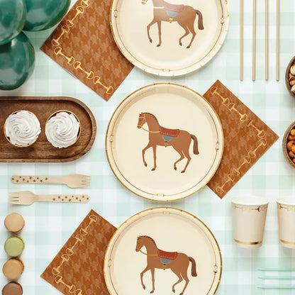 Tallerkar papír &quot;Hest&quot; 23cm 6stk