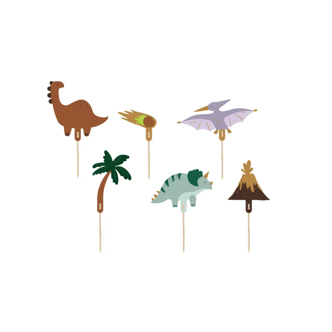 Party Deco Køkutoppur dinosaurar 8-12cm 6stk