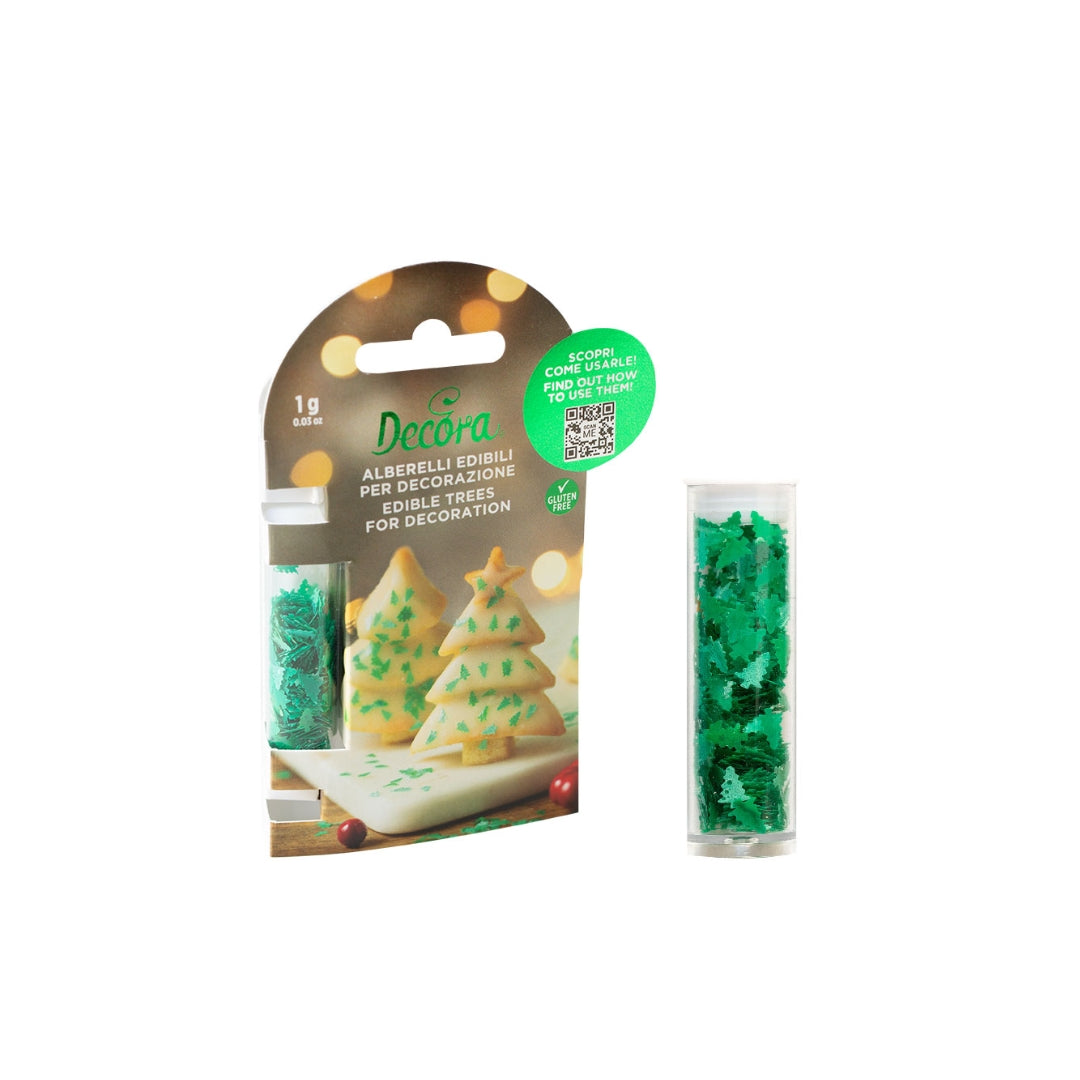 Skreytsukur jólatrø  1gr 0,4x0,7cm