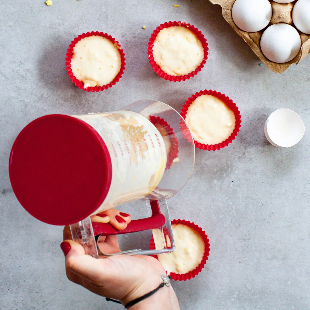 W Muffinsformar silikon Ø7cm 6stk reyðir