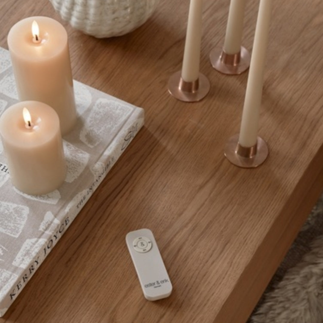 LED Blokkljós Ø7,5cm 10cm Krem t/battarí