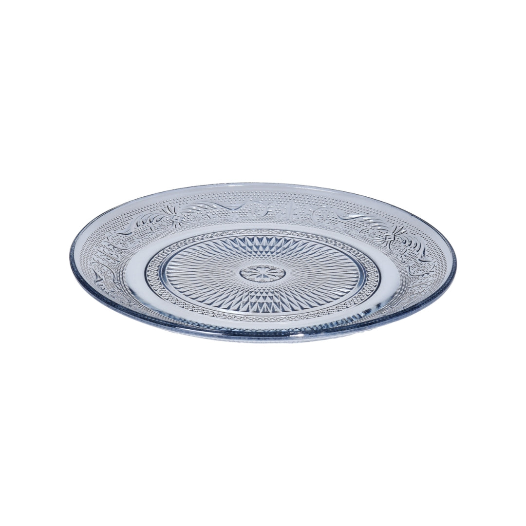 EH Tallerkur glas Ø25cm blátt