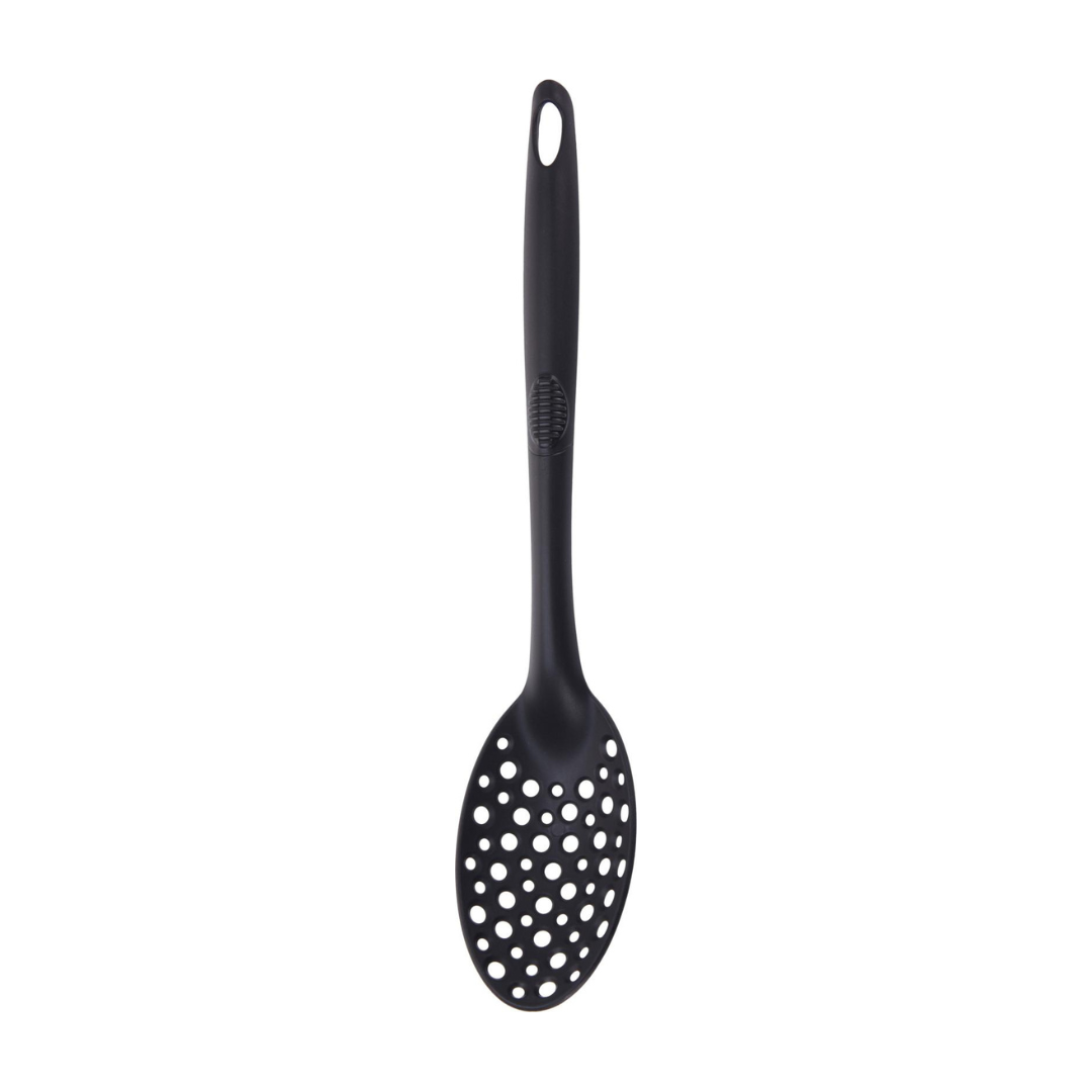 Serveringsskeið plast v/holum svørt 32cm