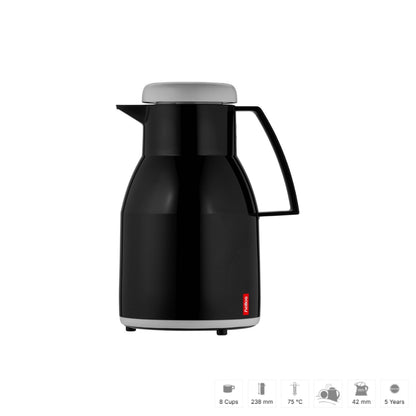 Helios termokanna Dishwasher-proof 1L svørt