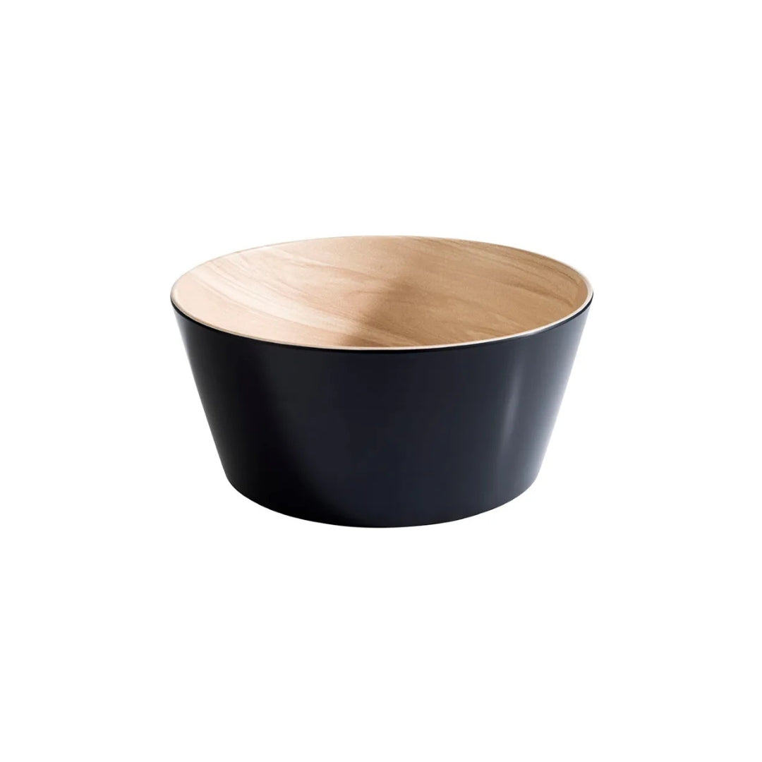 Skál Melamin svart/træ Ø22cm H10,5cm 2,2L