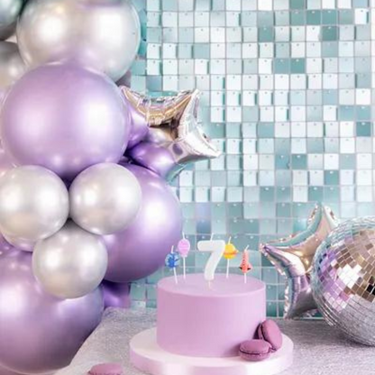 Partydeco Bakveggur Sequin 30x30cm havblát / turkis