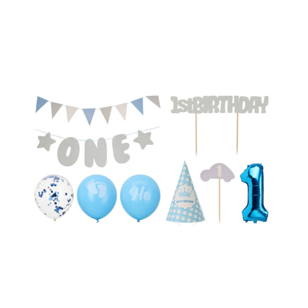 EH Partysett &quot; 1ára føðingardagur&quot; blátt