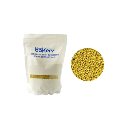 Skretsukur gull kúlur lítlar Ø2mm 1kg