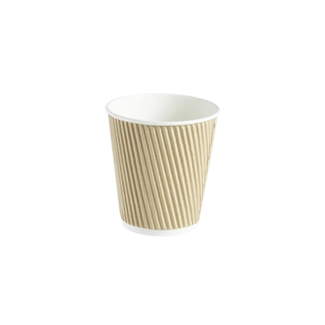Pappbikar 24cl 3-lag ripple brúnt 25stk|Kar20