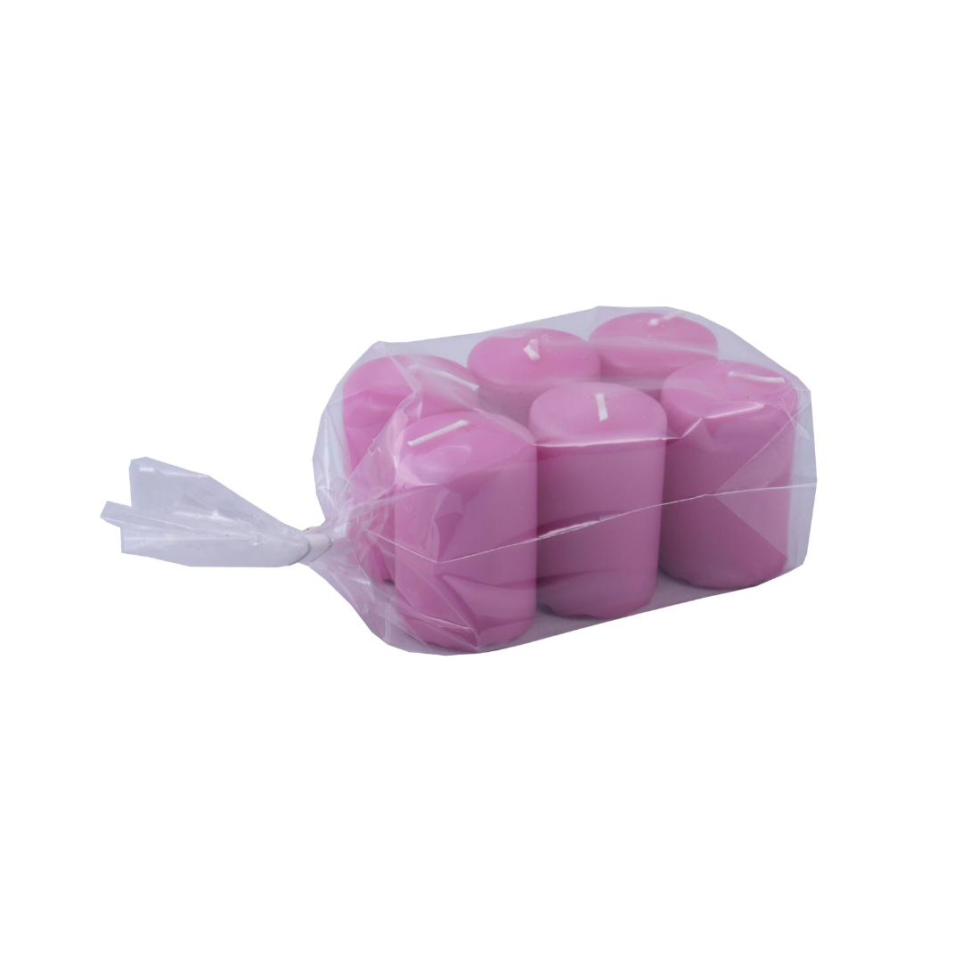 Diana lys Miniblokkljós Pink 4x6cm 6stk|Kart/12