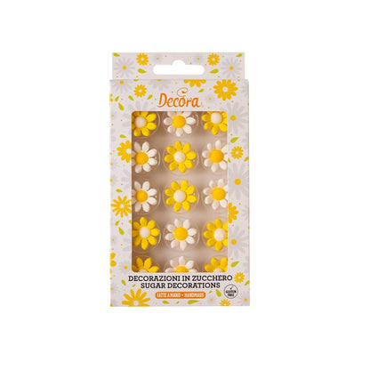 Decora Køkupynt 15stk summardáar gult /hvítt 2,4cm