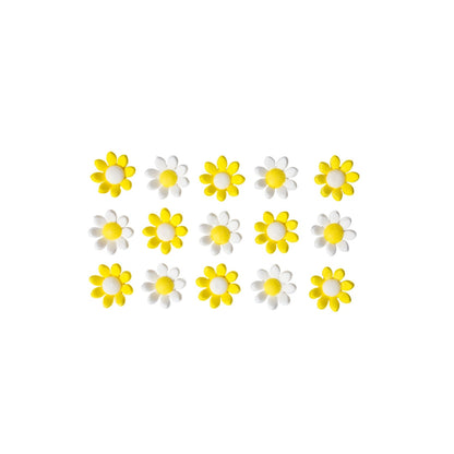 Decora Køkupynt 15stk summardáar gult /hvítt 2,4cm