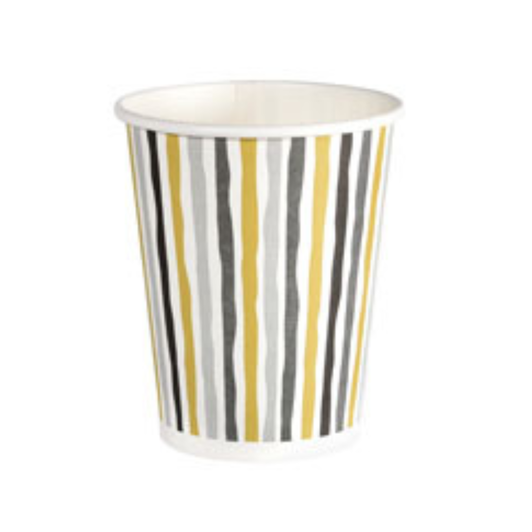 Duni pappbikar 24cl PLA gull/svart/grátt 20stk|kar10