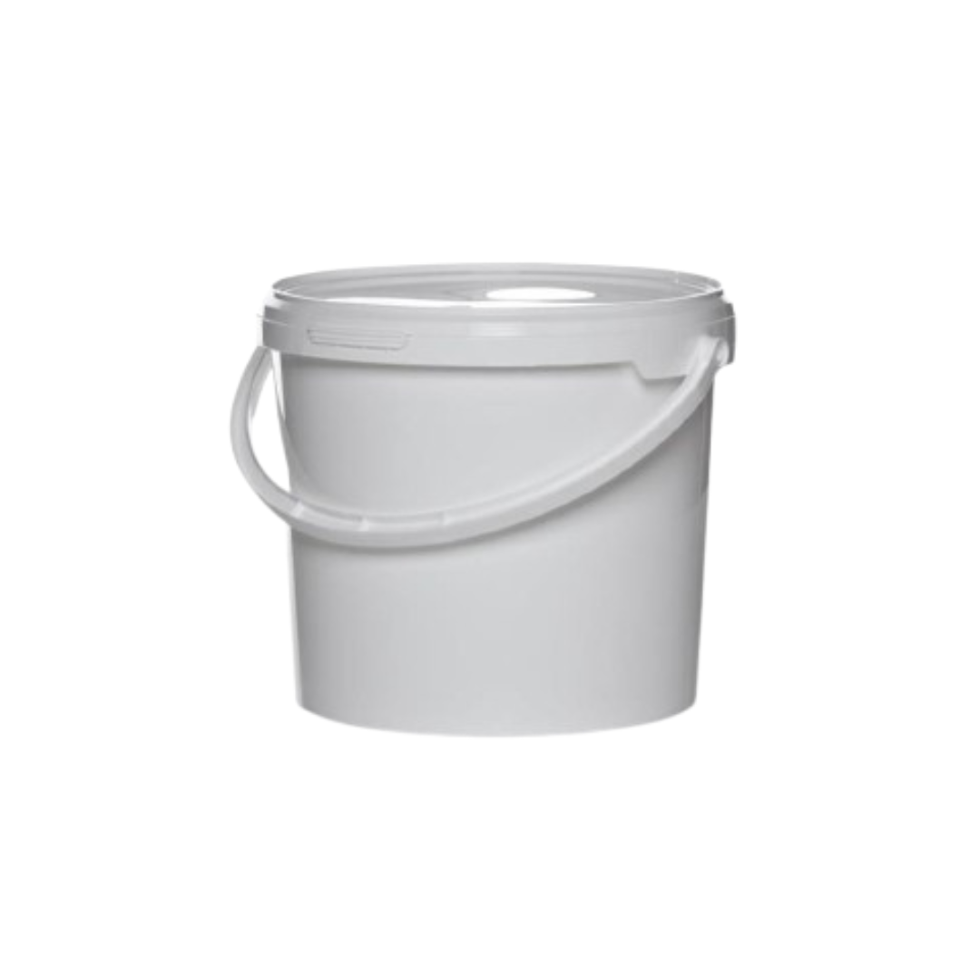 Spann 10L v/lok hvít plast Matvørugóðkend