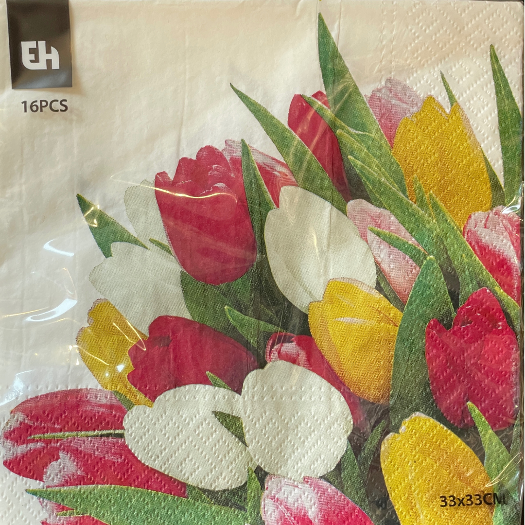 Serviettar 33x33cm Tulipan 16stk