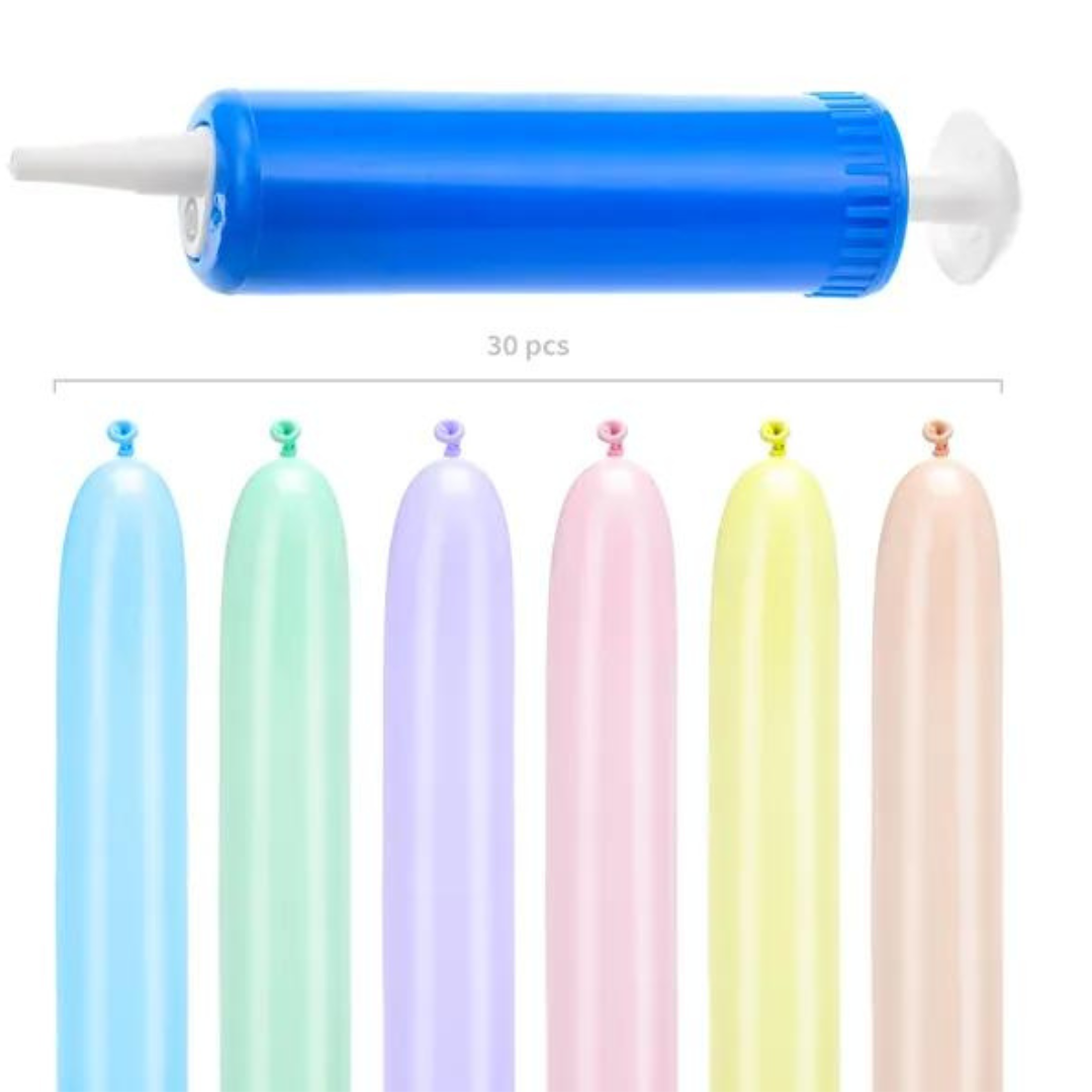 Ballóndjór Pastel 130cm v/pumpu Mix 30stk