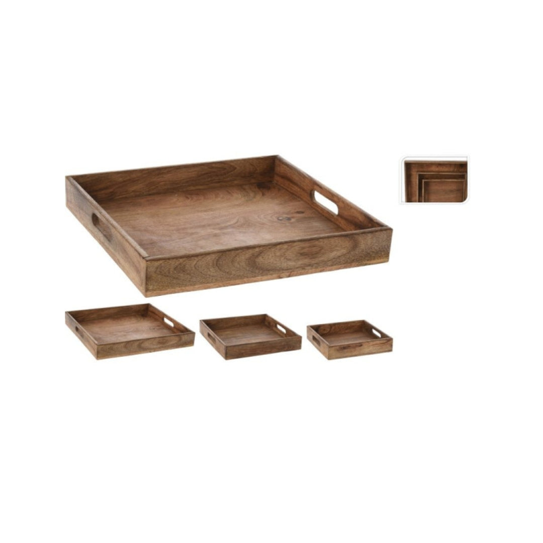 EH Serveringsbakki sett mangotræ 3stk