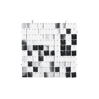 Partydeco Bakveggur Sequin 30x30cm silvur
