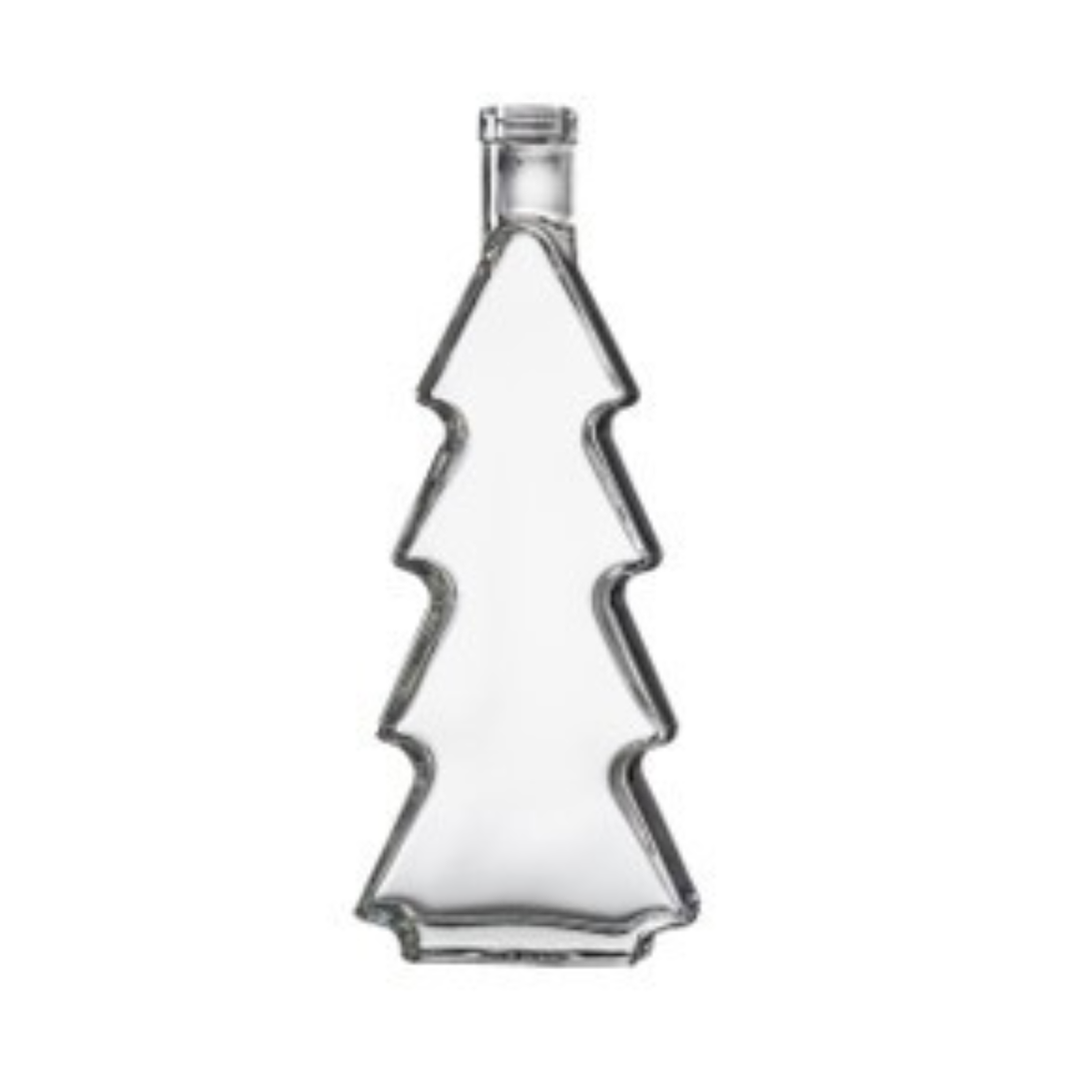 Fløska glas Jólatræ 0,35L v/korkproppi