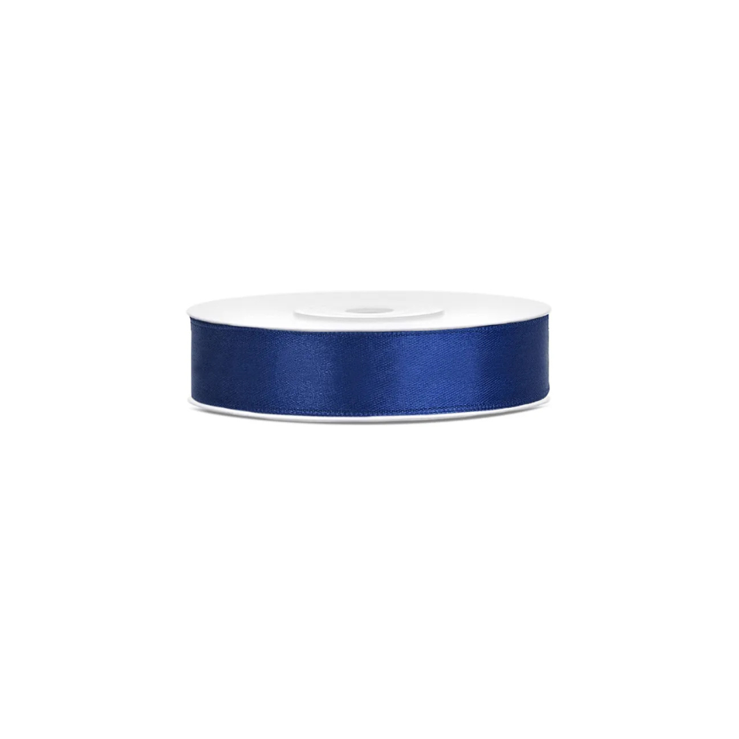 Satin band 12mm/25m M. blátt