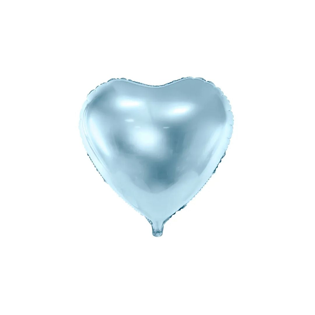 Partydeco Ballón foliu Hjarta 45cm ský blátt 1stk