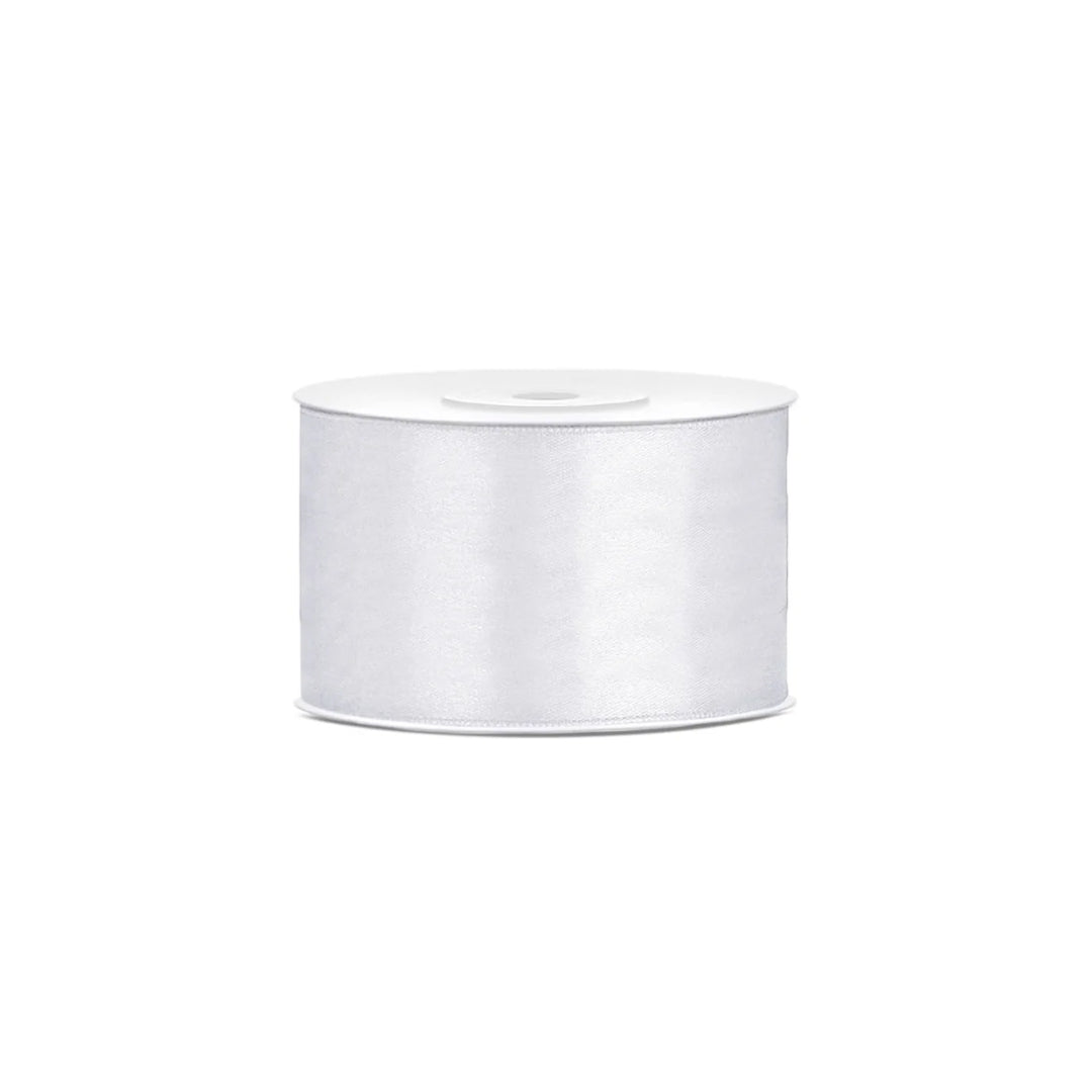 Silkiband hvítt 38mm/25m