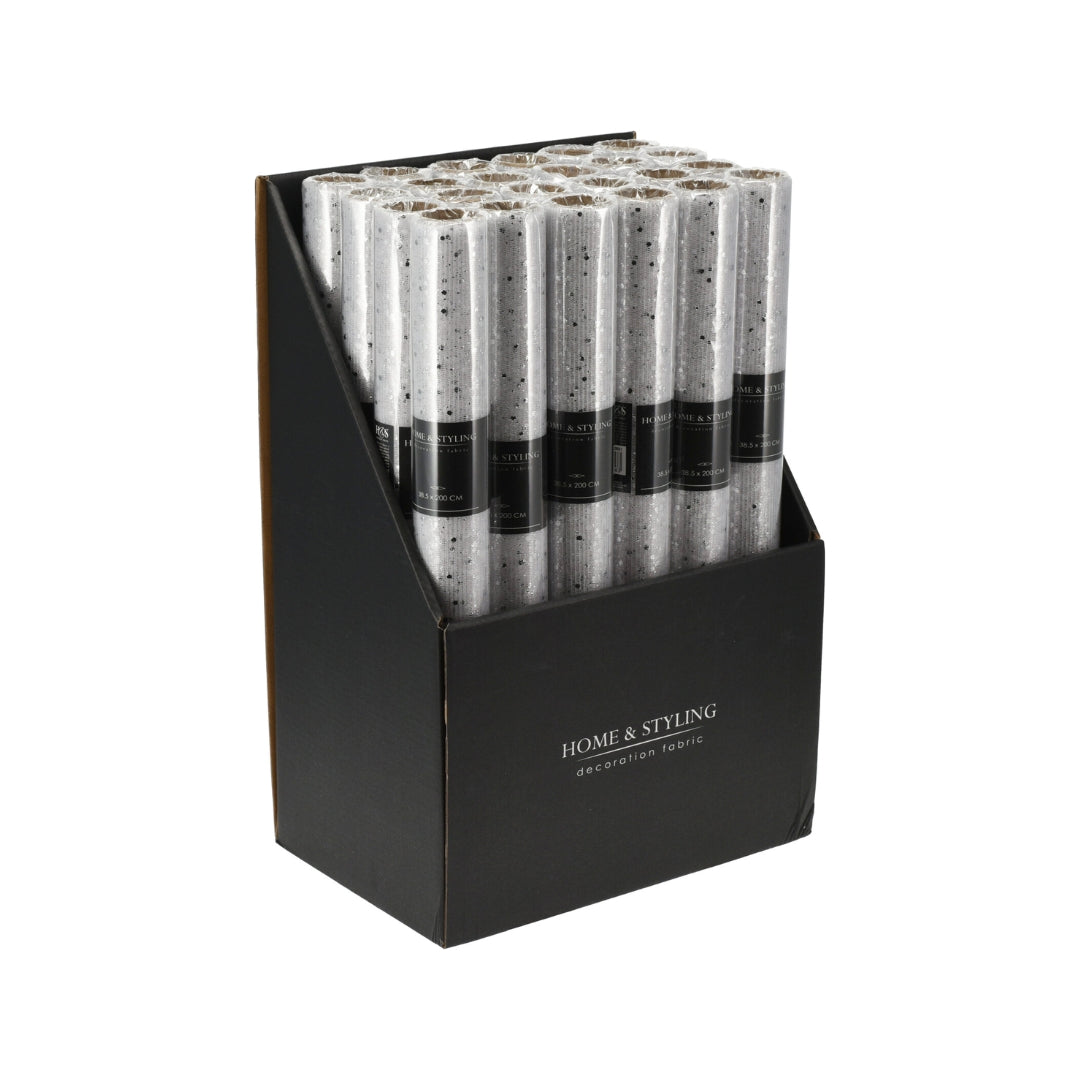 EH Borðrennari glittur Silvur 38x200cm