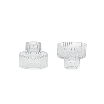 Ljósastaki glas t/fýrf.+ krónuljós 6.5x5.5cm 1stk