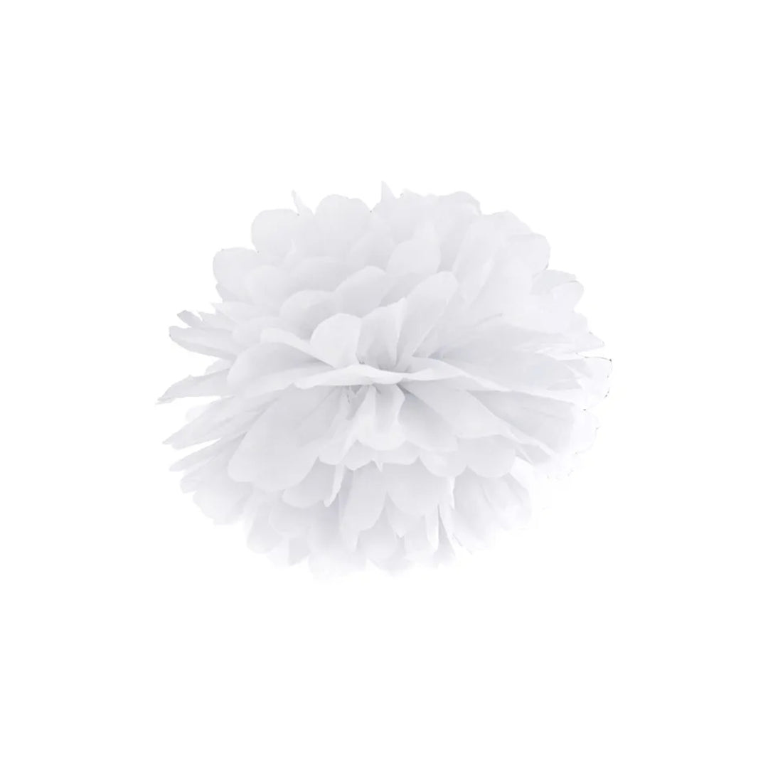 PartyDeco Pompon papír hvítt 35cm