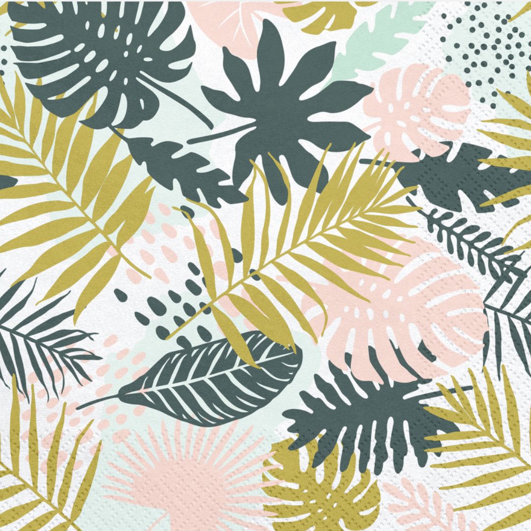 PartyDeco Serviettar 33cm 20stk Aloha - bløð