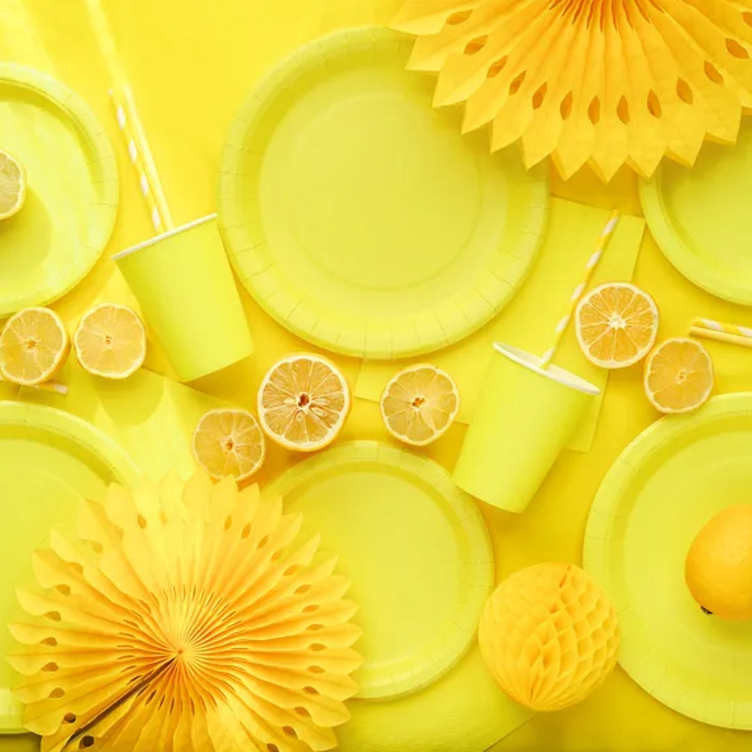 Tallerkar papír Gult 18cm 6stk