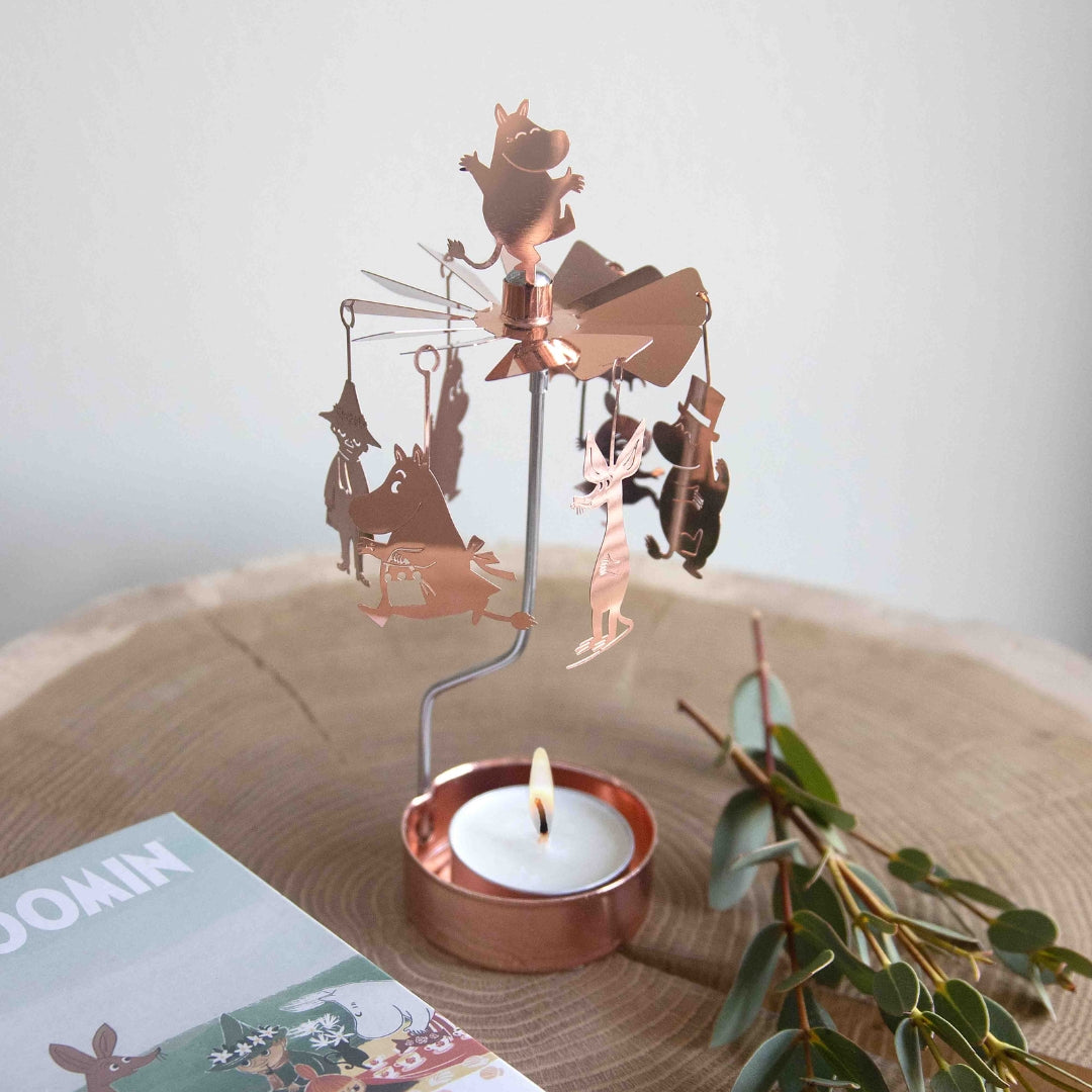 Einglaspæl t/bikarljós 6,5x16x6,5cm Mumi kopar