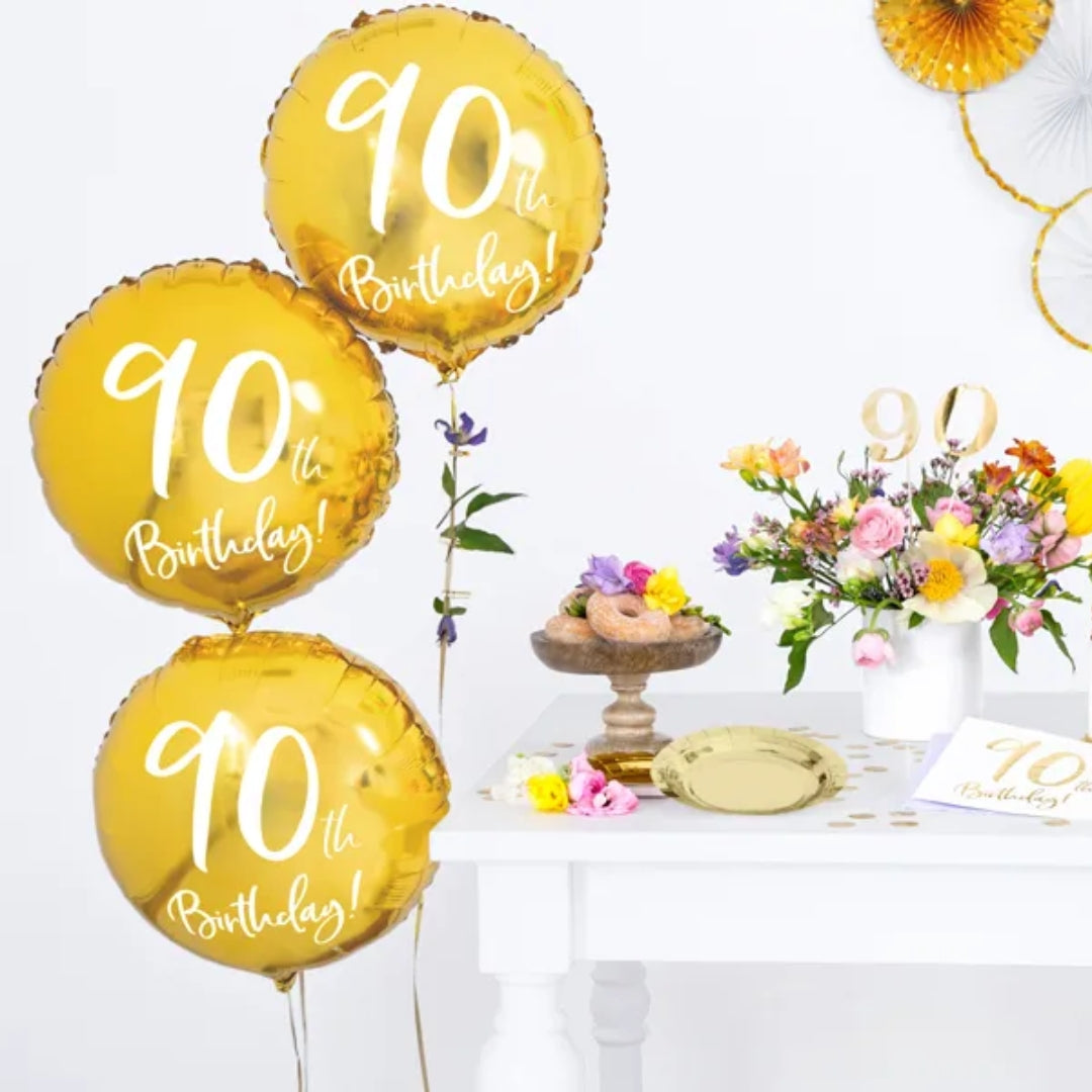 PartyDeco Serviettar 33cm 90 ár Føðingardagur