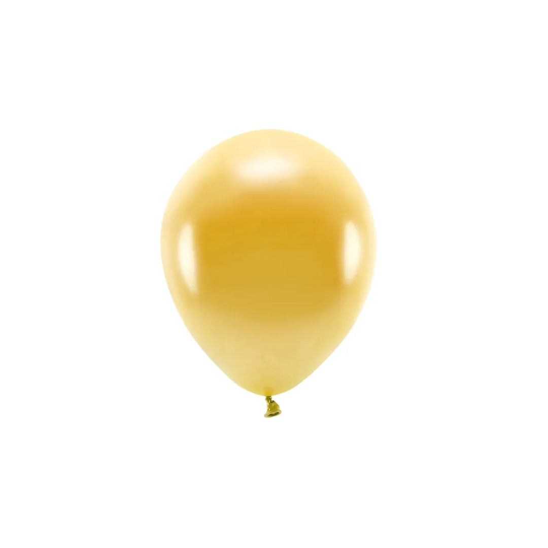 Ballónir Eco 30cm metalliskt gult 100stk
