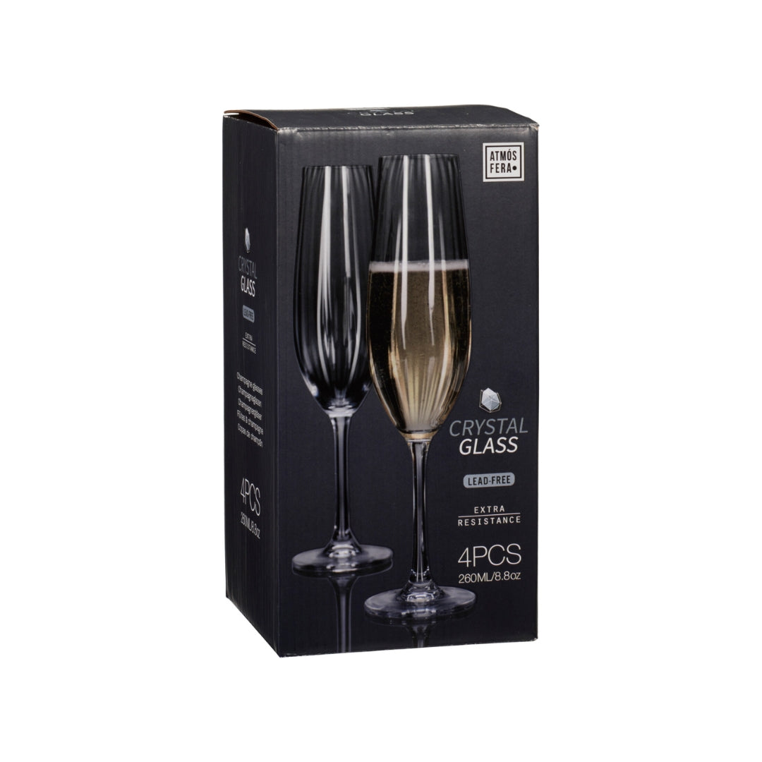 Champagnugløs 260ml Crystalline blýfrí 4stk